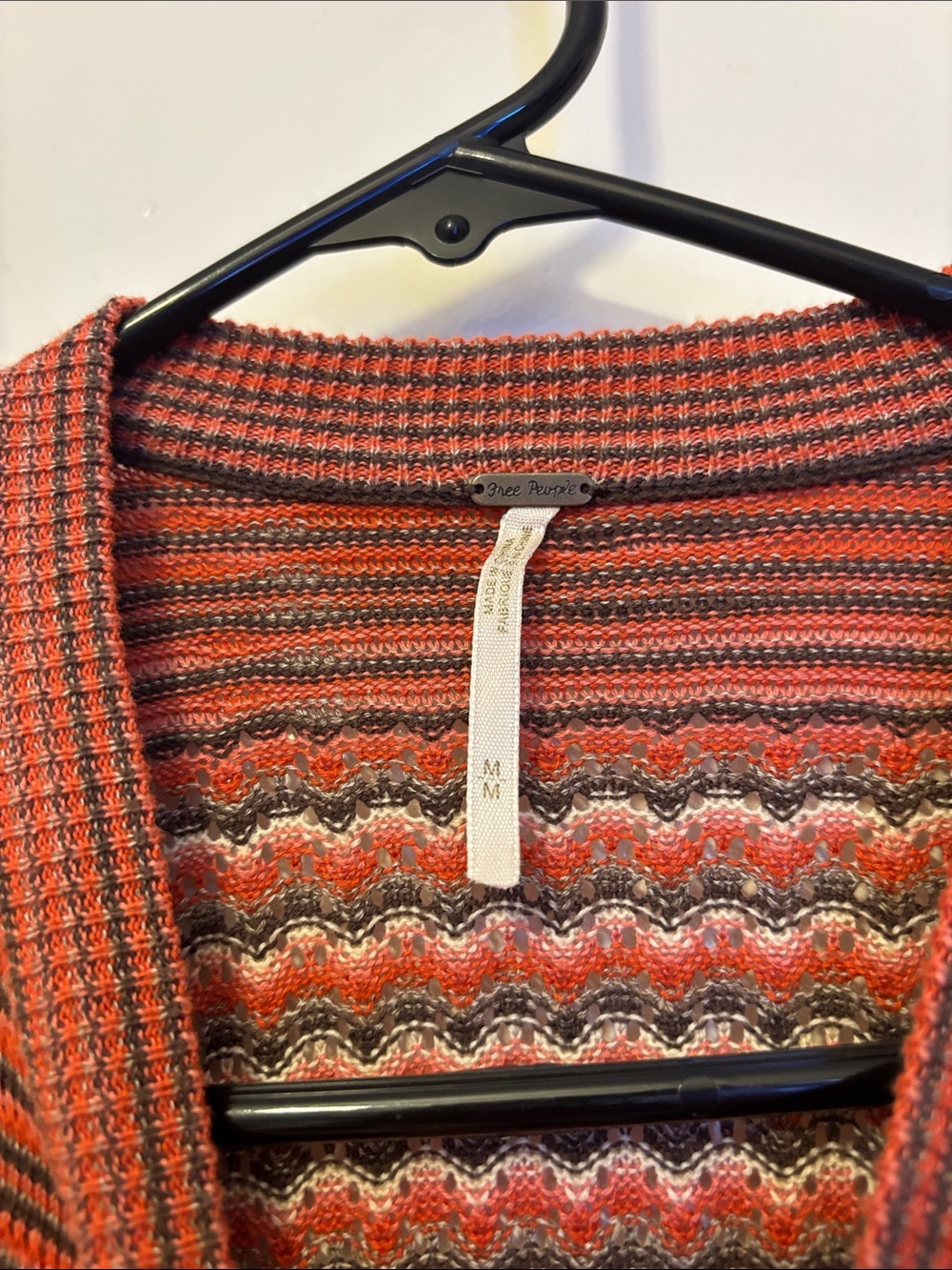Free People Rust Wave-Striped Ribbed Midi Dress - Picture 2 of 5